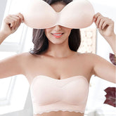 Women's Bras & Bralettes Seamless Strapless Full Coverage Solid Color Sexy Micro-elastic Push Up Invisible Sport Casual Daily Nylon Black , 1 PC